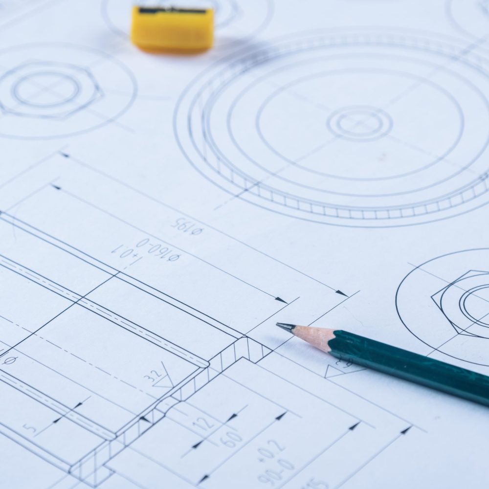 detail shot of Architectural blueprints.